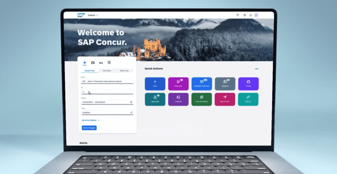 New Concur Booking tool graphic with hyperlink