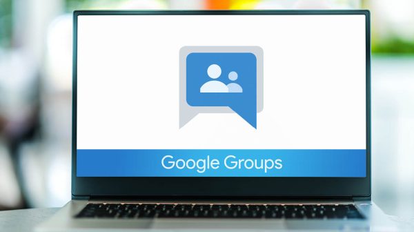 Googe Groups logo on laptop